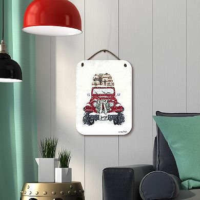 COURTSIDE MARKET Christmas Off Road II Hanging Sign Wall Art