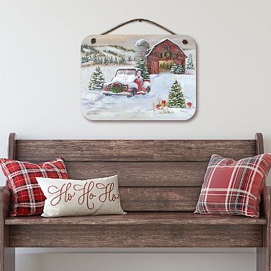 COURTSIDE MARKET On The Farm Christmas Hanging Sign Wall Art