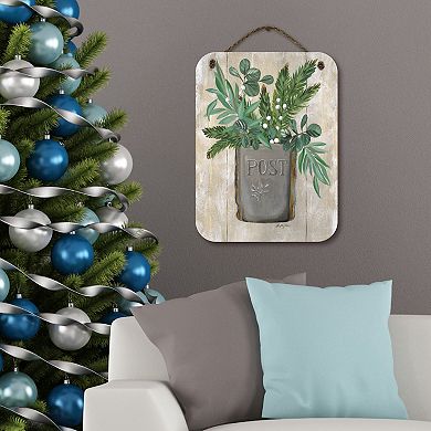 COURTSIDE MARKET Winter Mailbox Hanging Sign Wall Art