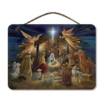 COURTSIDE MARKET Nativity Christmas Sign Wall Decor