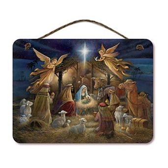 COURTSIDE MARKET Nativity Christmas Sign Wall Decor