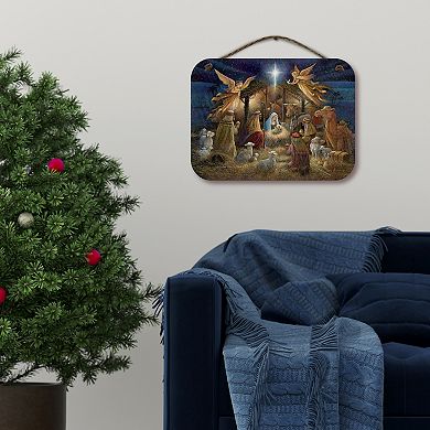 COURTSIDE MARKET Nativity Christmas Sign Wall Decor
