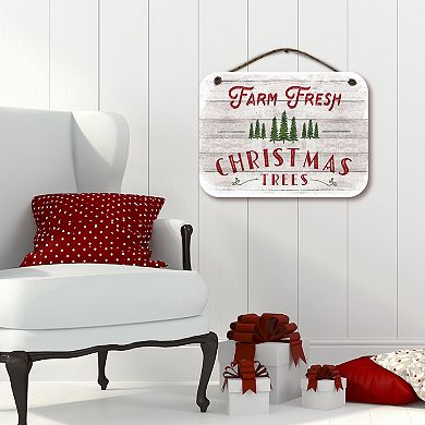 COURTSIDE MARKET Farm Fresh Christmas Sign Wall Decor