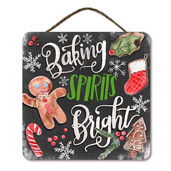 COURTSIDE MARKET Baking Spirits Bright Christmas Sign Wall Decor
