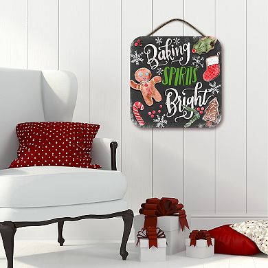 COURTSIDE MARKET Baking Spirits Bright Christmas Sign Wall Decor