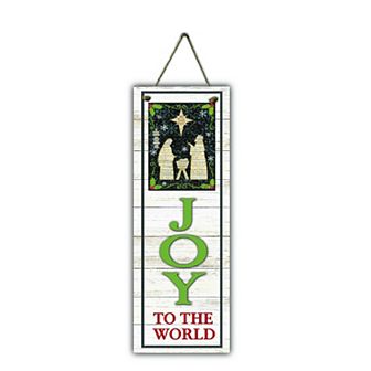 COURTSIDE MARKET The Nativity "Joy to the World" Hanging Wall Sign
