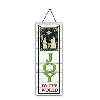COURTSIDE MARKET The Nativity "Joy to the World" Hanging Wall Sign
