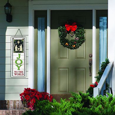 COURTSIDE MARKET The Nativity "Joy to the World" Hanging Wall Sign