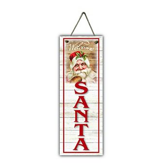 COURTSIDE MARKET Welcome Santa Hanging Wall Sign