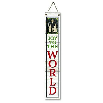 Courtside Market The Nativity "Joy to the World" Hanging Wall Sign