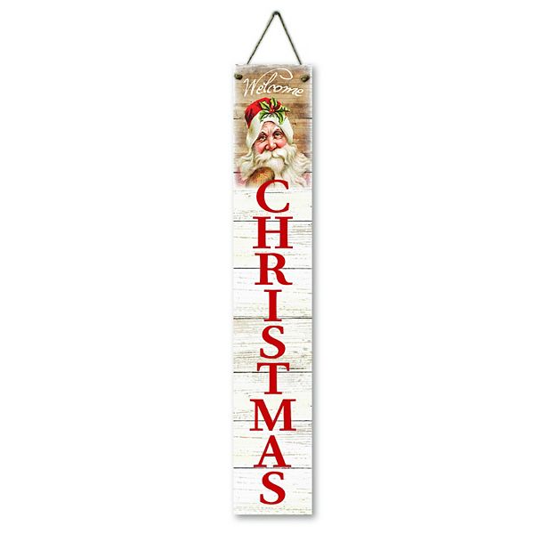 Courtside Market Welcome Santa Hanging Wall Sign