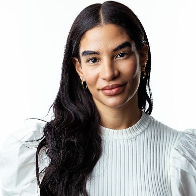 Judy Crowell Sterling Silver High Polish Open Twist C-Hoop Earrings