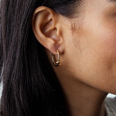 Judy Crowell Sterling Silver High Polish Knotted C-Hoop Earrings