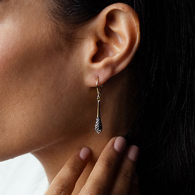 Judy Crowell Sterling Silver Teardrop Linear Drop Earrings