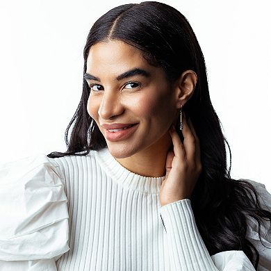 Judy Crowell Sterling Silver Teardrop Linear Drop Earrings