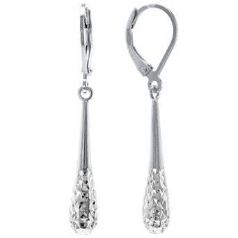 Judy Crowell Sterling Silver Teardrop Linear Drop Earrings