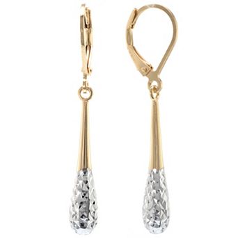 Judy Crowell Sterling Silver Teardrop Linear Drop Earrings