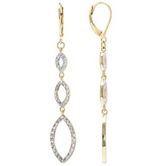 Judy Crowell Sterling Silver Diamond Cut Triple Drop Earrings