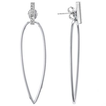 Judy Crowell Sterling Silver Textured Drop Earrings