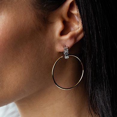 Judy Crowell Sterling Silver Textured Circle Drop Earrings