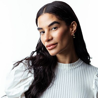 Judy Crowell Sterling Silver Flower Hoop Earrings