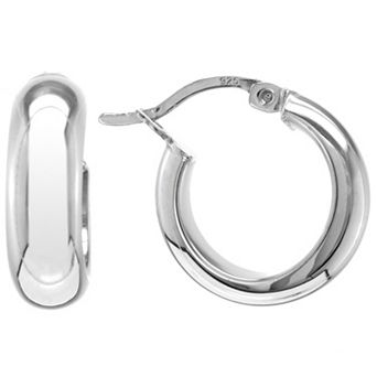 Judy Crowell Sterling Silver Tube Hoop Earrings