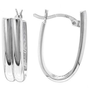 Judy Crowell Sterling Silver Double U-Tube Hoop Earrings