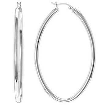 Judy Crowell Sterling Silver Hoop Earrings