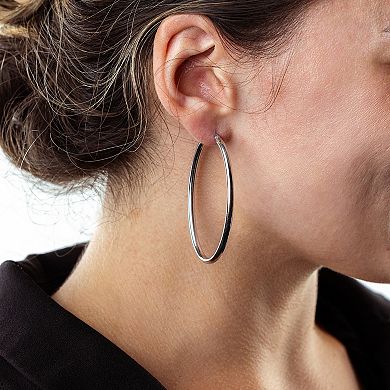 Judy Crowell Sterling Silver Hoop Earrings