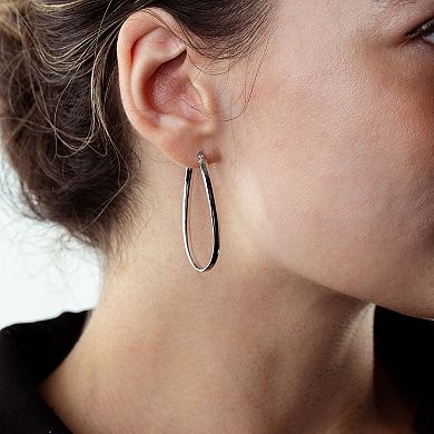 Judy Crowell Sterling Silver Twist Hoop Earrings