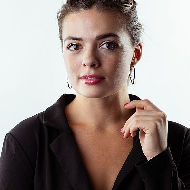 Judy Crowell Sterling Silver Twist Hoop Earrings