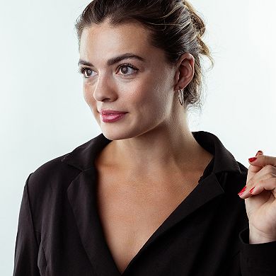 Judy Crowell Sterling Silver Textured Hoop Earrings