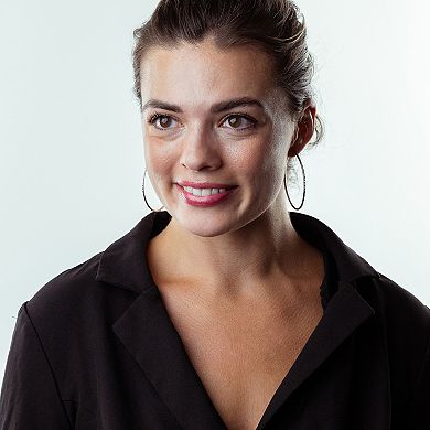 Judy Crowell Sterling Silver Textured Hoop Earrings