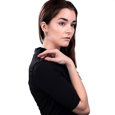 Judy Crowell Sterling Silver Graduated CZ Crawler Earrings