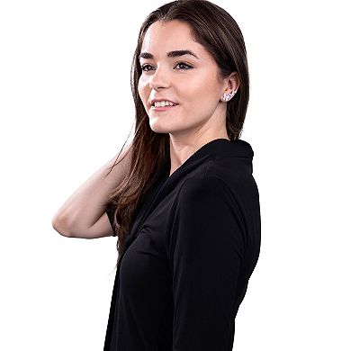 Judy Crowell Sterling Silver Graduated Butterfly CZ Crawler Earrings