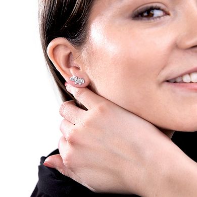 Judy Crowell Sterling Silver Graduated Marquis CZ Crawler Earrings