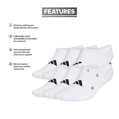 Men's adidas 6-Pack Superlite 3.0 Super No-Show Socks