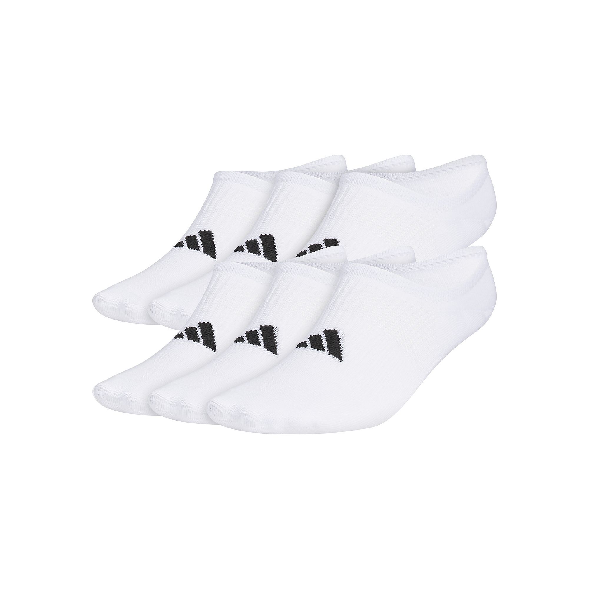 Mens adidas 6-Pack Superlite 3.0 Super No-Show Socks, Size: 8-12, White Bl