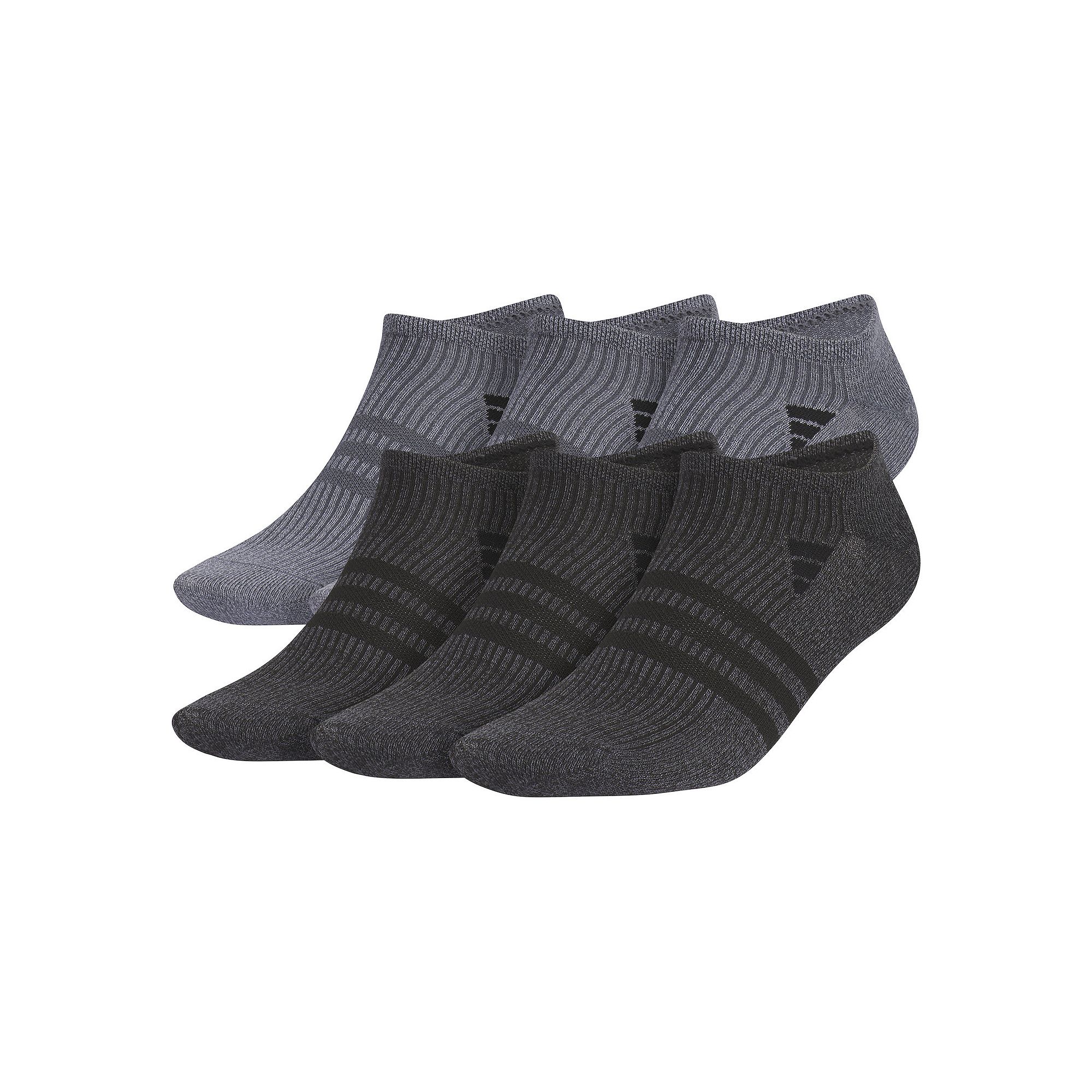 Mens adidas 6-Pack Superlite 3.0 No-Show Socks, Size: 5-8, Onix Gray