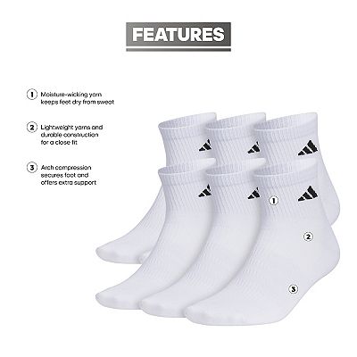 Men's adidas 6-Pack Superlite Quarter Socks