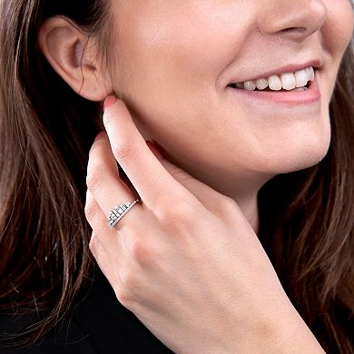 Judy Crowell Sterling Silver Multi Shape CZ Crown Ring
