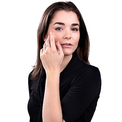 Judy Crowell Sterling Silver Vertical Baguette Cubic Zirconia Band Ring