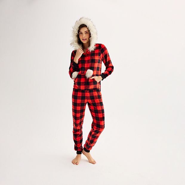 Women's buffalo plaid online onesie