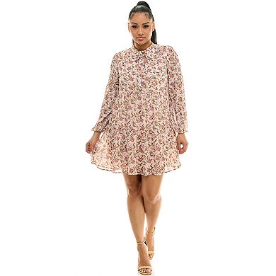 Women's Luxology Tie Neck Tiered Dress