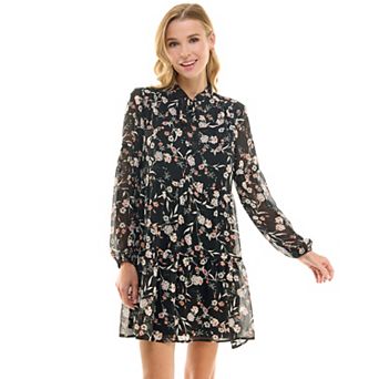 Women's Luxology Tie Neck Tiered Dress