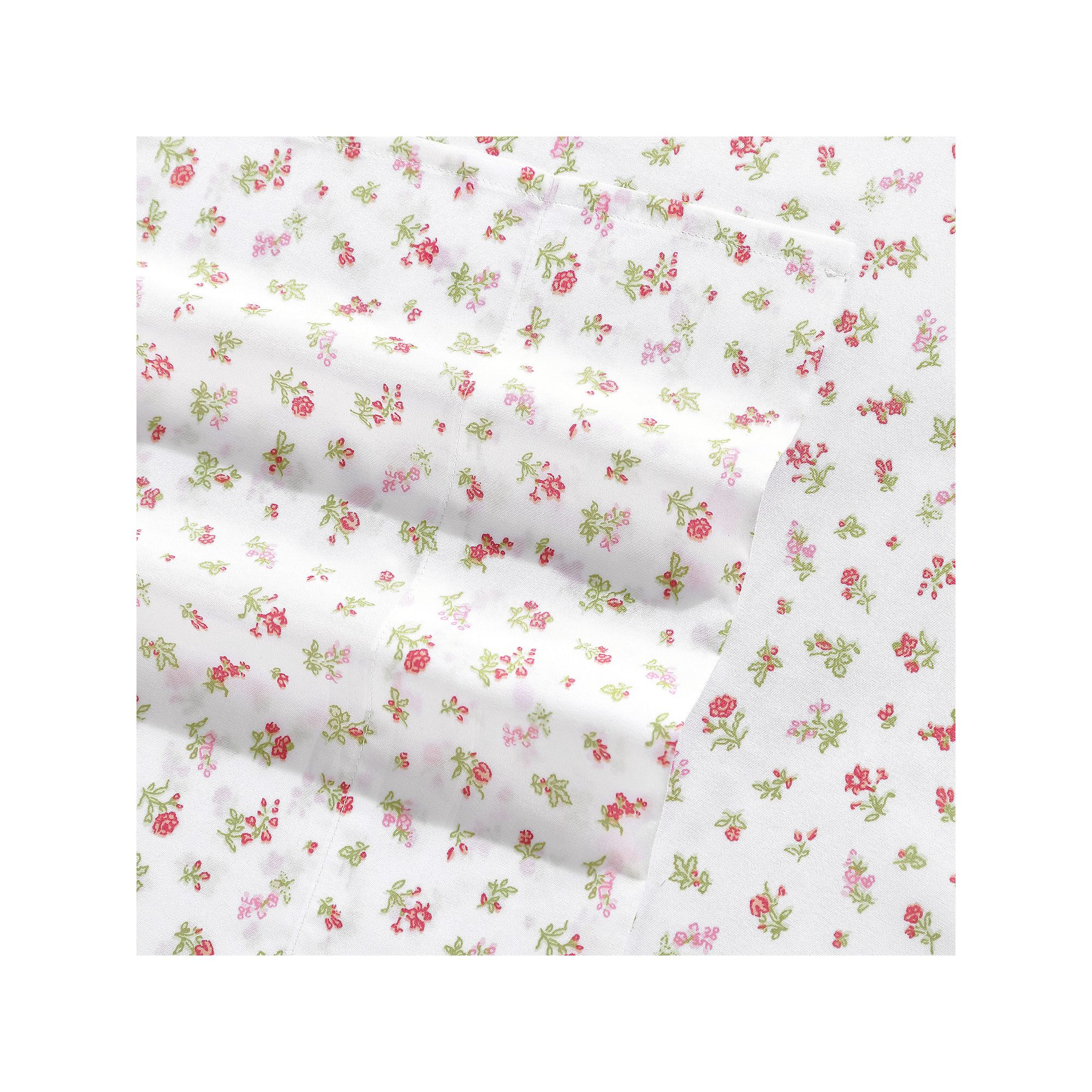 Laura Ashley Kids Microfiber Printed Sheet Set, Mae Pink