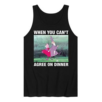 Disney's The Sword in the Stone Men's When You Can't Agree On Dinner Meme Graphic Tank Top