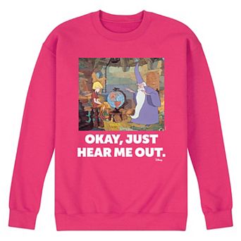 Disney's The Sword in the Stone Men's Okay, Just Hear Me Out Fleece Sweatshirt