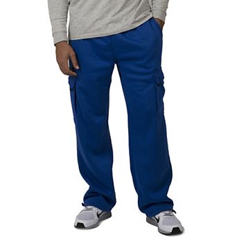 Vibes Men's Fleece Cargo Sweatpants Relaxed Fit Bungee Cord Open Bottom