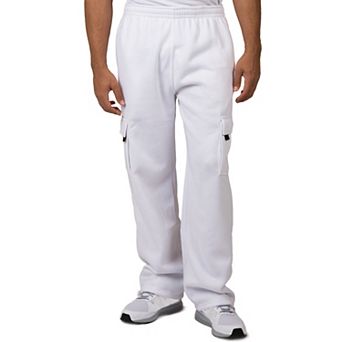 Vibes Men's Fleece Cargo Sweatpants Relaxed Fit Bungee Cord Open Bottom